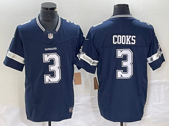 Men's Dallas Cowboys #3 Brandin Cooks Navy 2023 F.U.S.E. Limited Stitched Football Jersey Men's Dallas Cowboys #3 Brandin Cooks Navy 2023 F.U.S.E. Limited Stitched Football Jersey